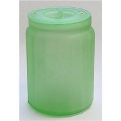 Green Satin Glass Bath Crystal Canister  #2206997