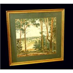 Forest Woods landscape watercolor Painting 1949#2207527