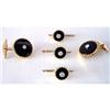 Image 1 : Gold Diamond & Onyx Cufflinks & Studs Set #2207541