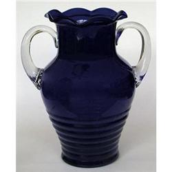 Louie Glass Co. Cobalt Blue Pressed Glass Vase #2219994