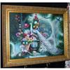Image 1 : Oil on Canvas Bird of Paradise Gold Leaf frame #2220059