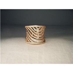18K Pink Rose Gold Lace Diamond Wedding Band #2220188