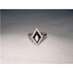 Estate 14K WG Franklin Mint Onyx Diamond Ring #2220191