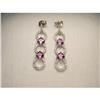 Image 1 : 14K WG Gold Amethyst Diamond Drop Earrings #2220216