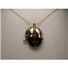 Image 1 : 14K YG Diamond Smokey Topaz Elephant Necklace #2220265