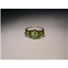 Image 1 : Unique Estate 14K Gold Peridot Tri-Stone Ring #2220270