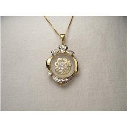 14K YG Diamond Motion Zodiac Cancer Pendant #2220287