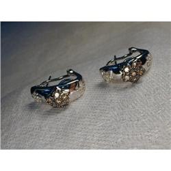 14K WG Filigree Chocolate Diamond Star Earrings#2220308