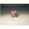 Image 1 : Estate 18K Pink Gold Diamond Ruby Filigree Ring#2220341