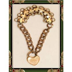 Vintage Victorian Padlock gate bracelet FANCY! #2220434