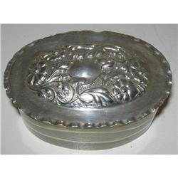 Edwardian Crystal and Sterling Silver Box #2220588