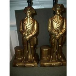 PAIR OF SOLDIER CHALKWARE LAMPS ca.20th #2220606