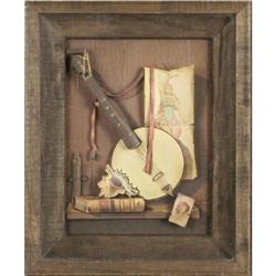 Banjo print 3D still life Shadow Box Folk Art #2226268
