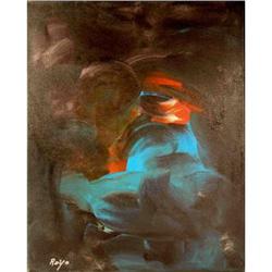 Modern Contemporary Painting- Teal and Black  #2226272