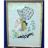 Image 1 : LOVELY EMBROIDERY PICTURE- GIRL W/BONNET #2226338