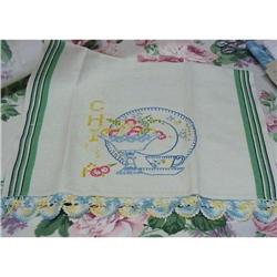 ANTIQUE FABULOUS IRISH LINEN TOWEL #2226349