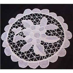 BEAUTIFUL NEEDLE LACE DOILY - ROSE #2226360