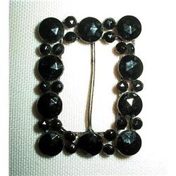 Victorian French Jet Mourning Belt Buckle #2226487