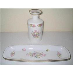 Bavarian Porcelain Perfume Bottle & Pin Tray #2226491
