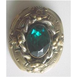 Victorian Repousse Dress or Fur Clip, Brass & #2226492