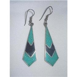 Alpaca Silver & Crushed Turquoise Earrings #2226532