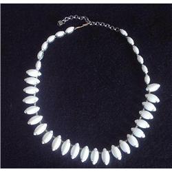 White Milk Glass Juliana Necklace / Choker  16"#2226539