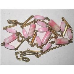 Art Deco Pate De Verre Glass Flapper Necklace #2226541