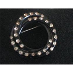Art Deco Twisted  Bakelite & Rhinestone Brooch #2226544