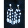 Image 1 : Art Deco Coro Signed Drippy Dangle White Milk #2226550