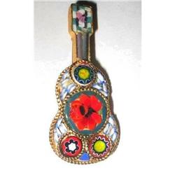 Art Deco Micro Mosaic Brooch Guitar / Mandolin #2226560
