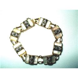 Art Deco Damascene Spanish Toledo Ware Bracelet#2226577