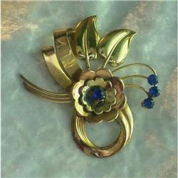 Art Nouveau Sterling/Rhinestone Brooch #2226608