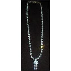 Baby Blue Rhinestone Necklace #2226614