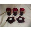 Image 1 : Anchor Hocking Royal Ruby 3 juice glasses and 2#2226671