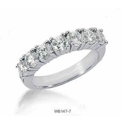 14K White Gold 7-Stone Round Diamond Band 1.65 #2227371