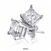 Image 1 : 14K WG Princess Cut DIAMOND Stud Earrings #2227387