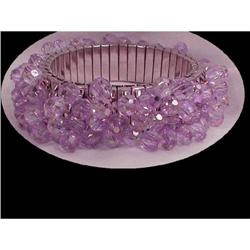 VINTAGE LILAC glass faceted Wide bracelet #2227404