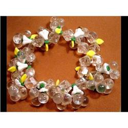 40s RUNWAY Bauble Glass FLOWER NECKLACE #2227405