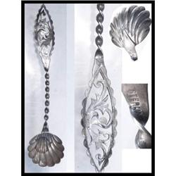 Antique sterling barley twist shell fancy spoon#2227409