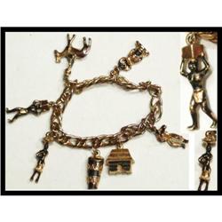 VIntage Black americana enamel Charm bracelet #2227410