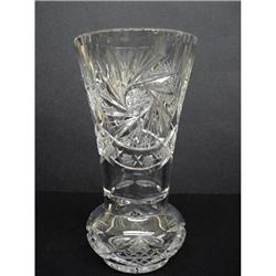 STRIKING VINTAGE CUT CRYSTAL HEAVY VASE #2175715