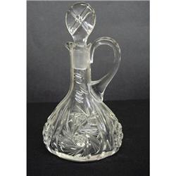 VINTAGE CUT CRYSTAL VINEGAR or OIL CRUET #2175717