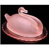 Image 1 : Sowerby Rosalin Swan Satin Glass Butter Dish #2176019