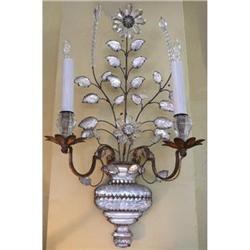 Pair of French Bagues Crystal Sconces #2176069