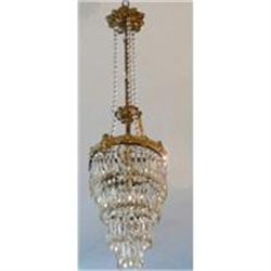 Bronze and Crystal Chandelier Fixture #2176077