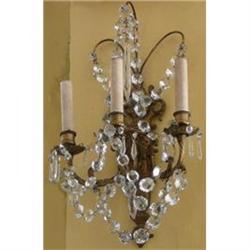 Pair of Beaded Crystal Sconces  Wall Lights #2176089