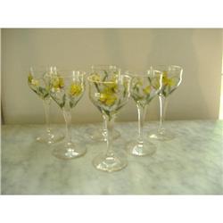 6 Handpainted Wine Glasses #2176166