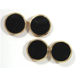 Classic Black Onyx Cufflinks, Larter & Sons #2176440