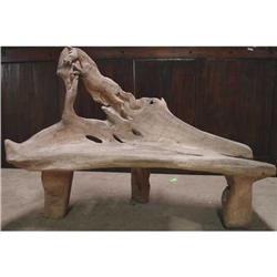 ANTIQUE ART ARCHITECTURAL HORSE SCULPTURE BENCH#2176563