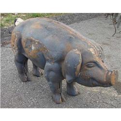 ARCHITECTURAL LG RUSTIC IRON PIG STATUE #2176583